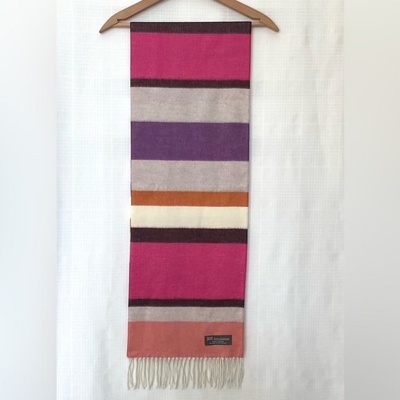 Made In Scotland Accessories - Luxurious Cashmere Scarf - Pink and Brown
